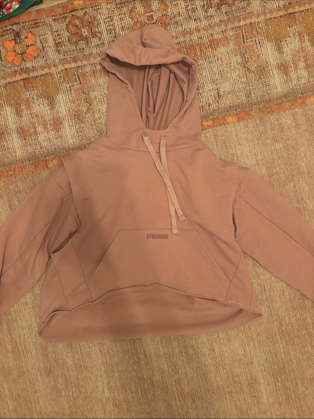 Gymshark Rose Taupe Cropped Hoodie
